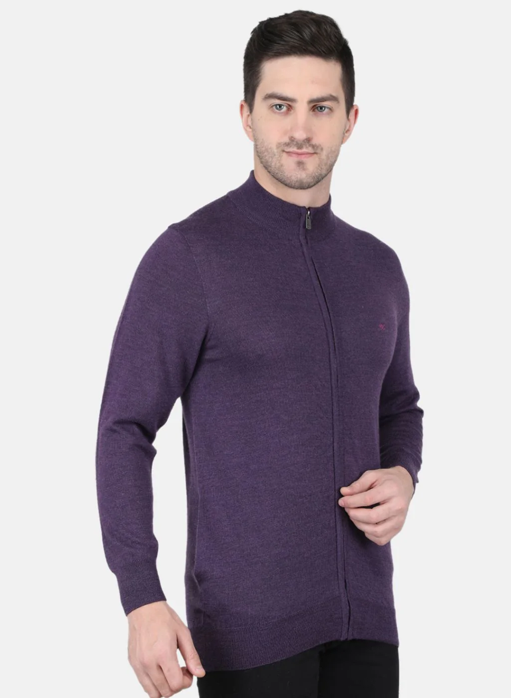 Men Purple Solid Pullover - Image 6