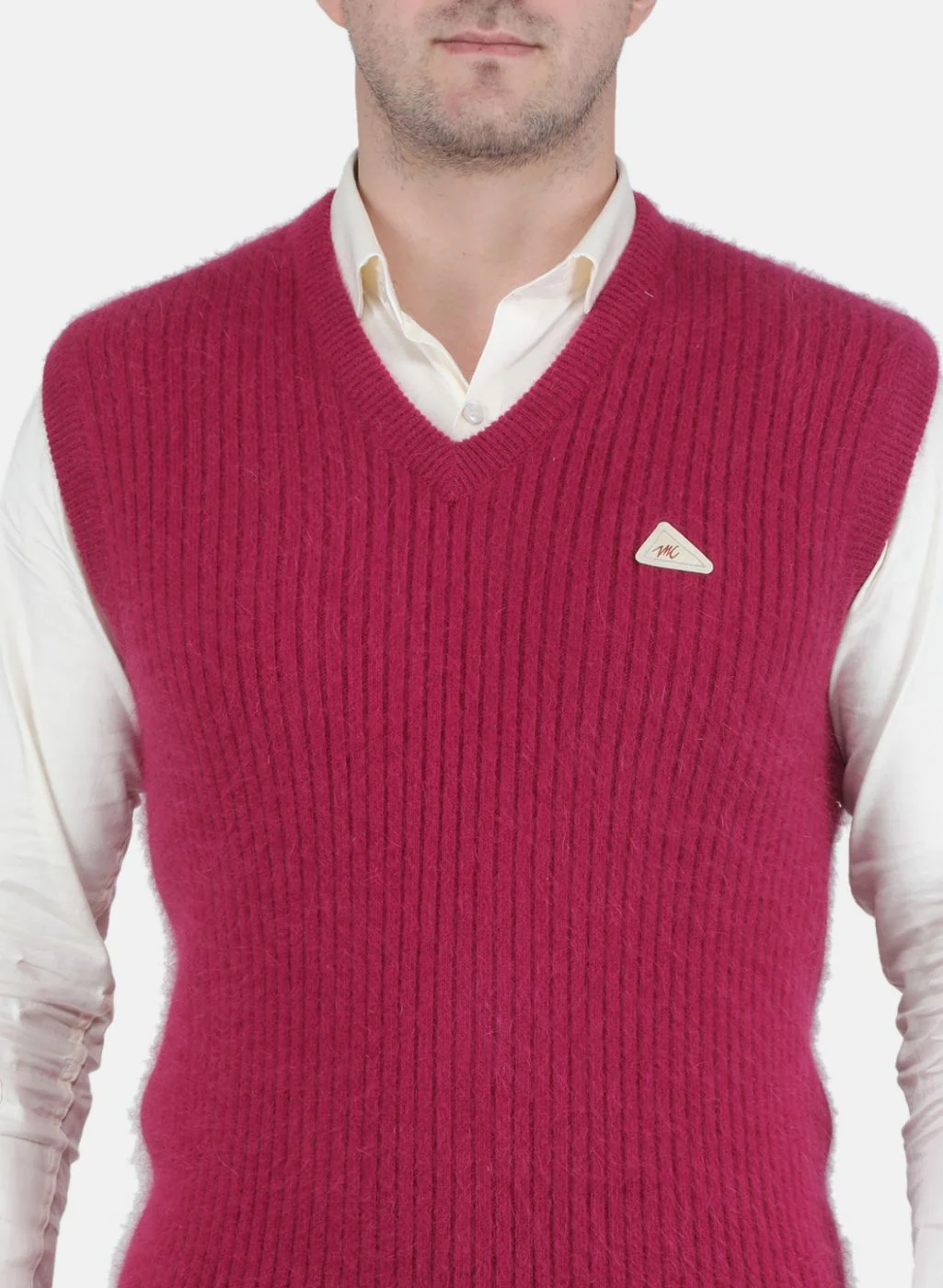 Men Purple Solid Sweater - Image 5