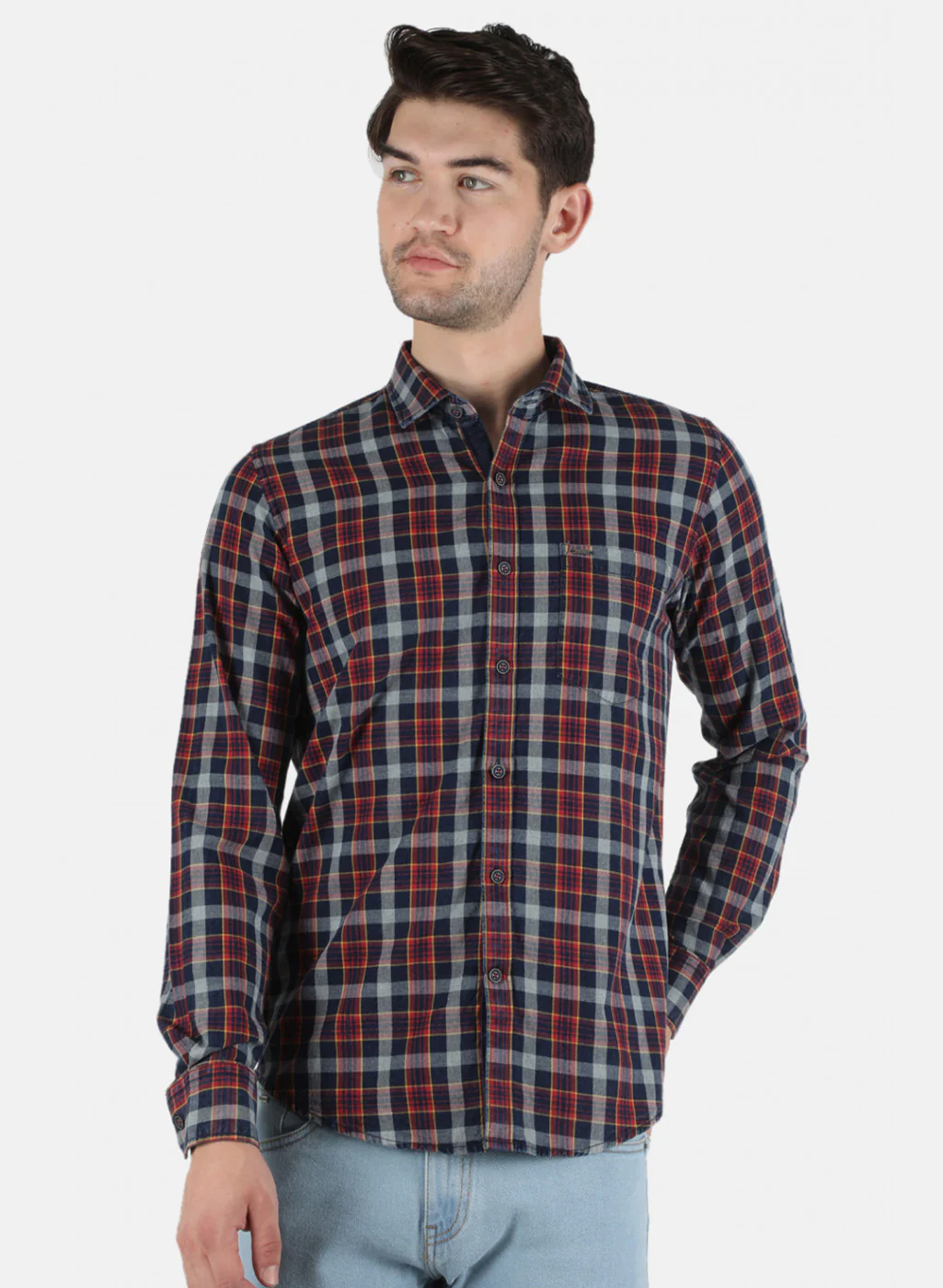 Men Red Check Shirt