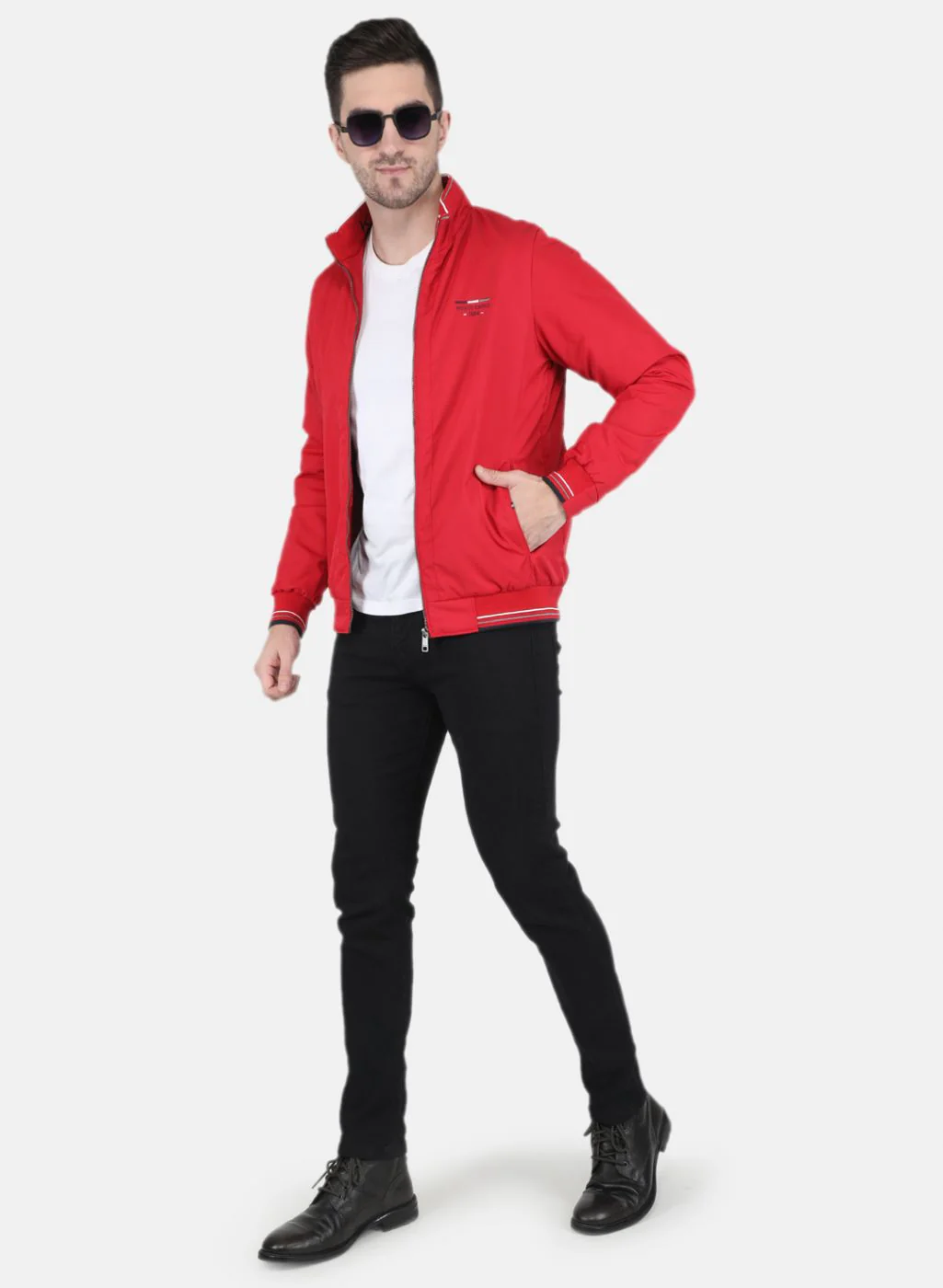 Men Red Solid Jacket - Image 4