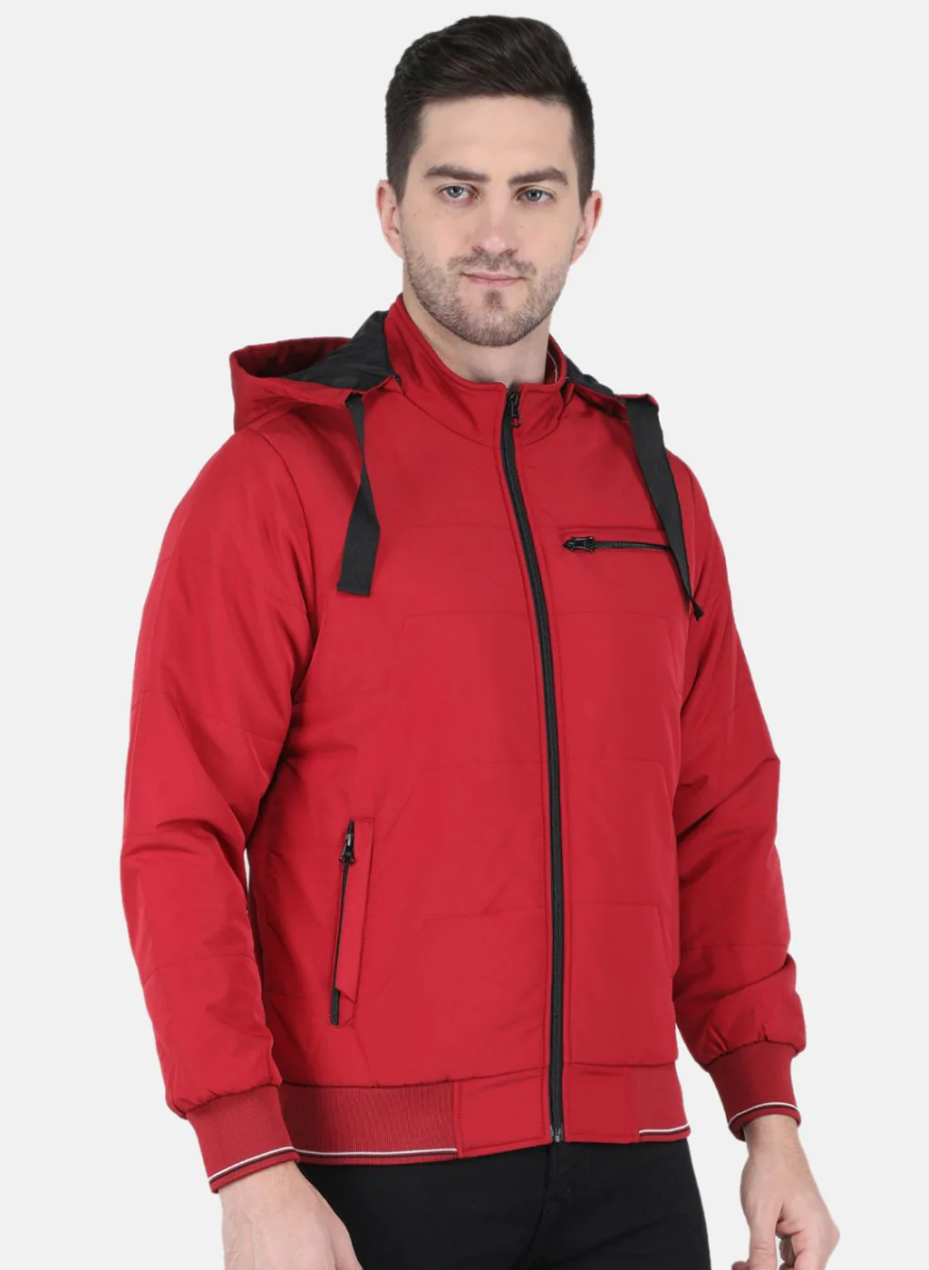 Men Red Solid Jacket - Image 5