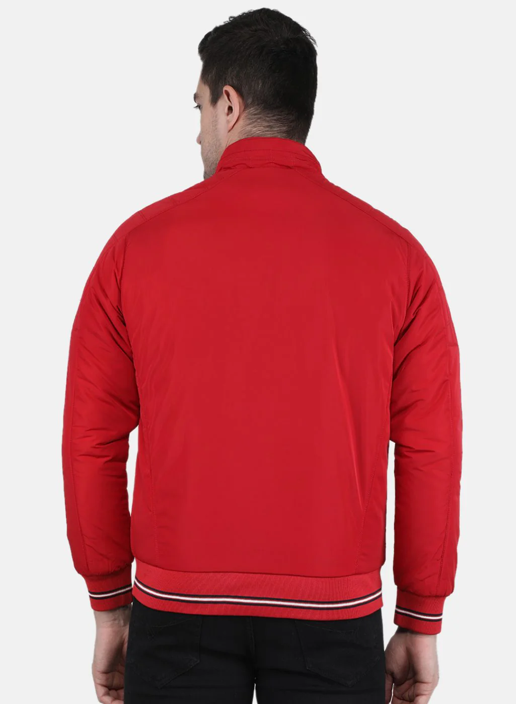 Men Red Solid Jacket - Image 3