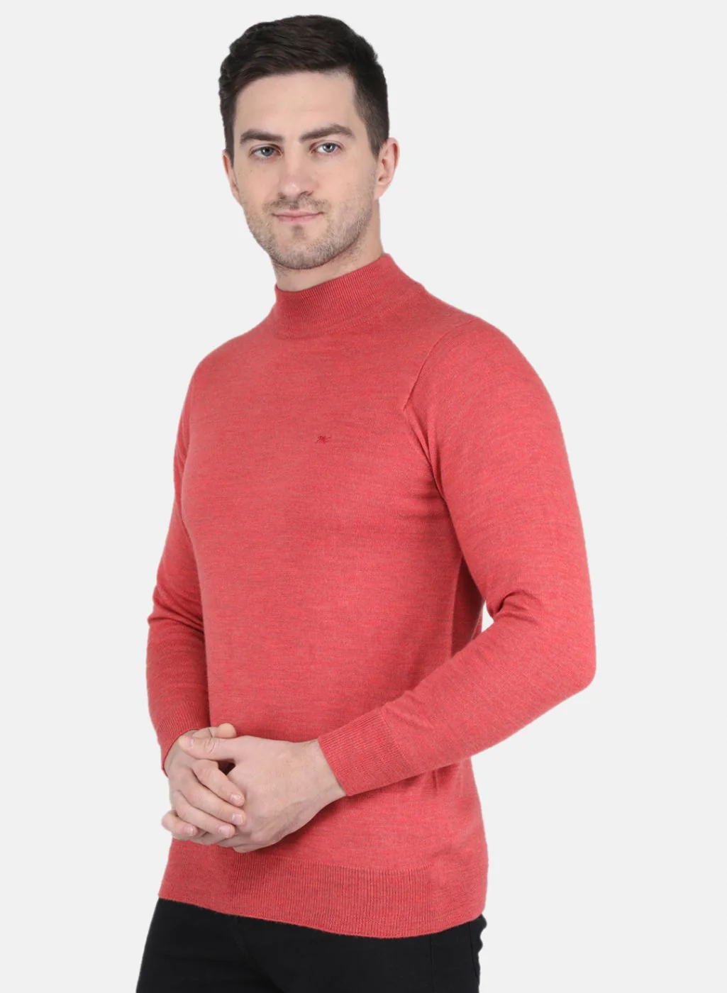 Men Red Solid Pullover - Image 2