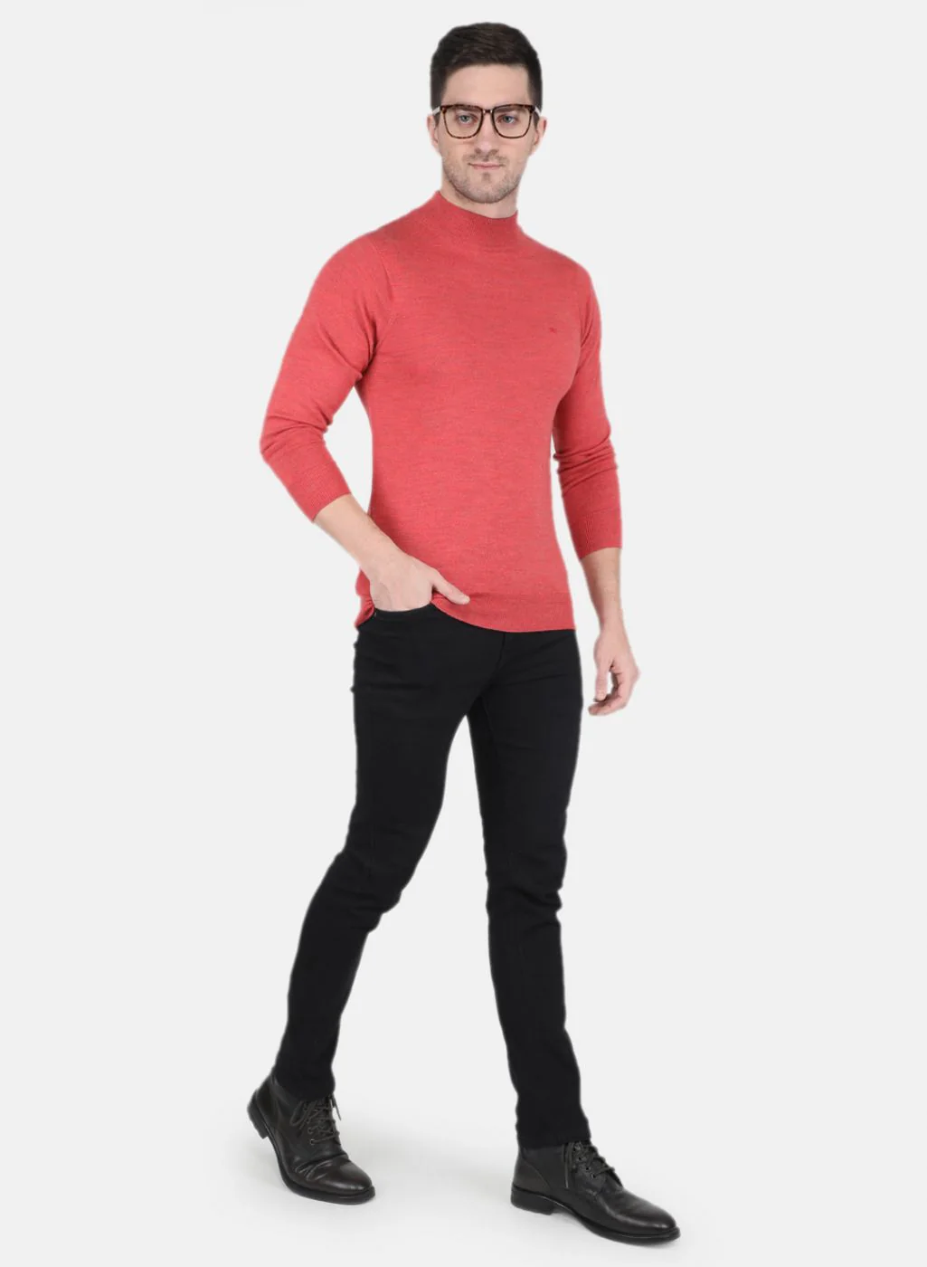 Men Red Solid Pullover - Image 4