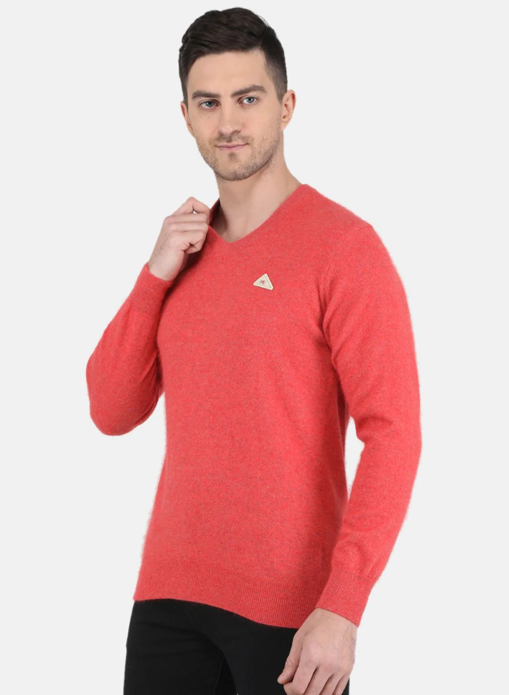 Men Red Solid Pullover - Image 2