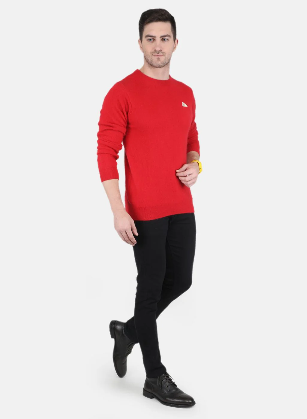 Men Red Solid Pullover - Image 4