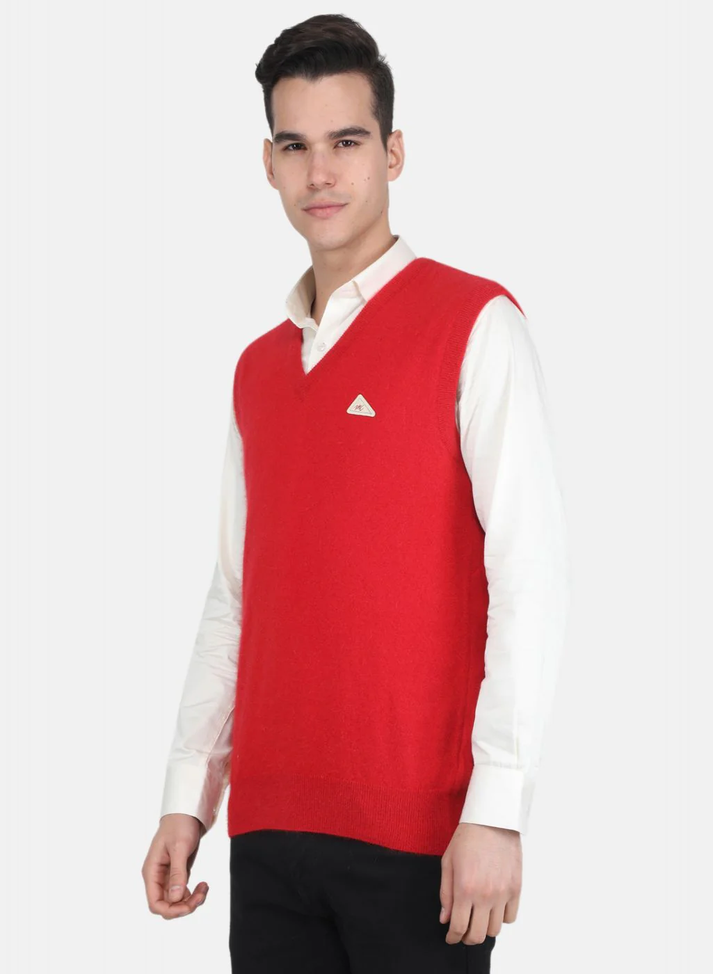 Men Red Solid Sweater - Image 2
