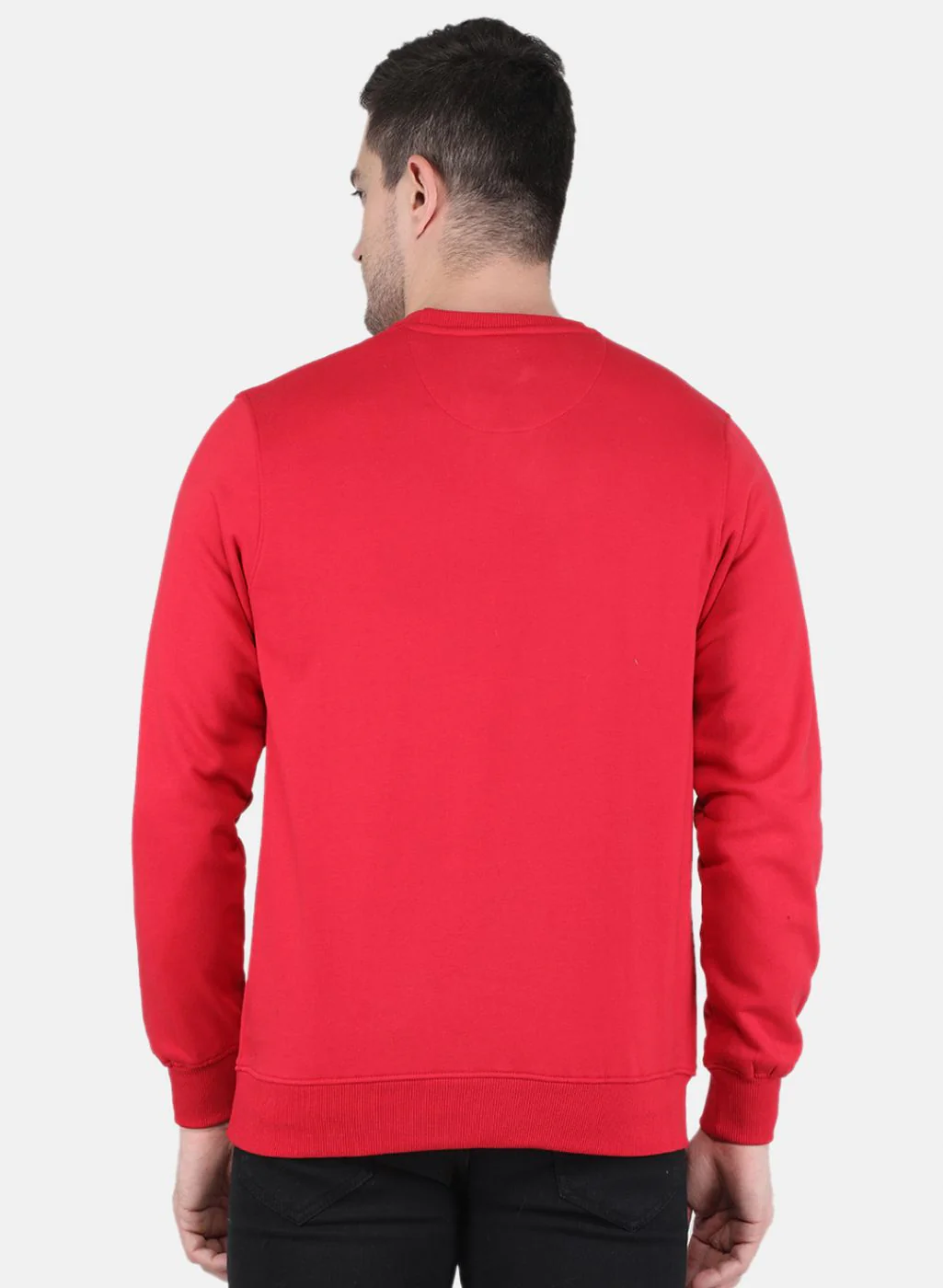 Men Red Solid Sweatshirt - Image 3
