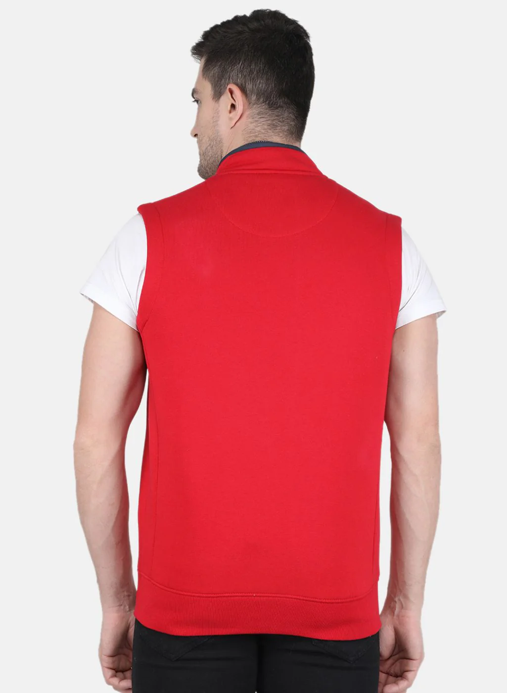 Men Red Solid T-Shirt - Image 3