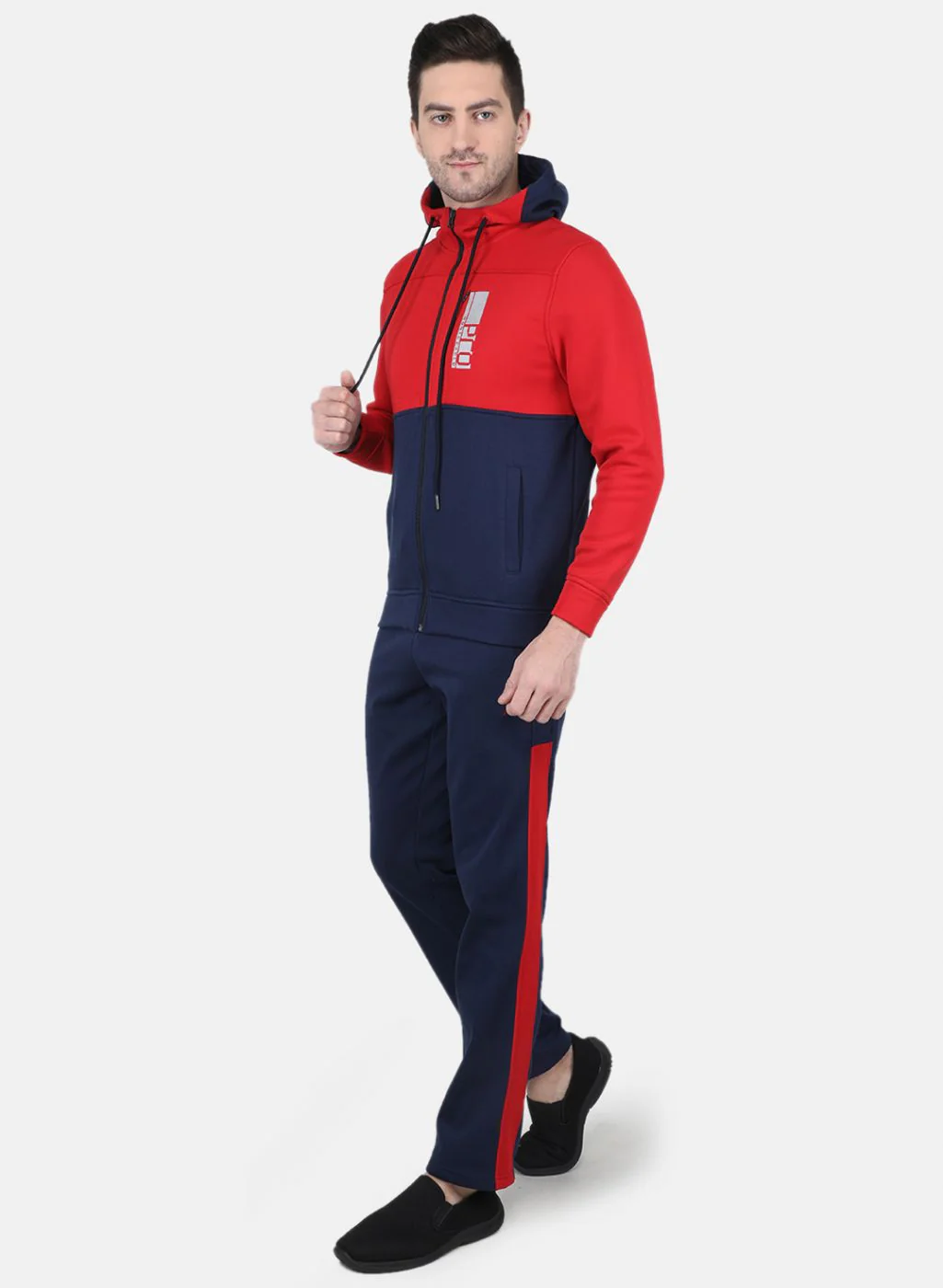 Men Red Solid Tracksuit - Image 2
