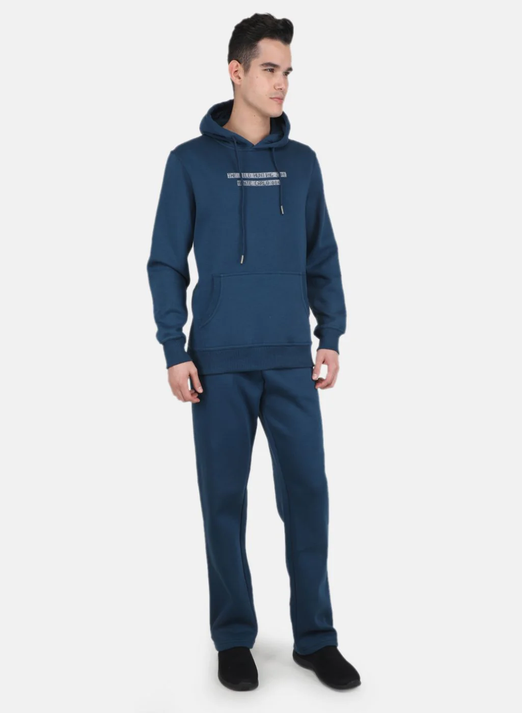 Men Teal Blue Solid Tracksuit - Image 7