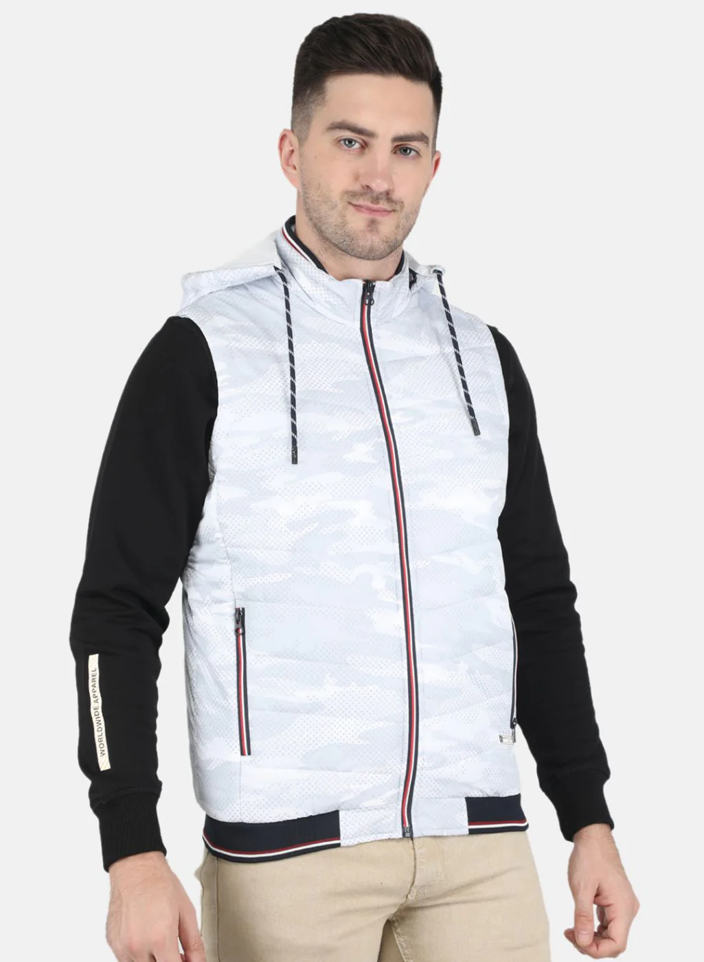 Men White Printed Jacket - Image 6