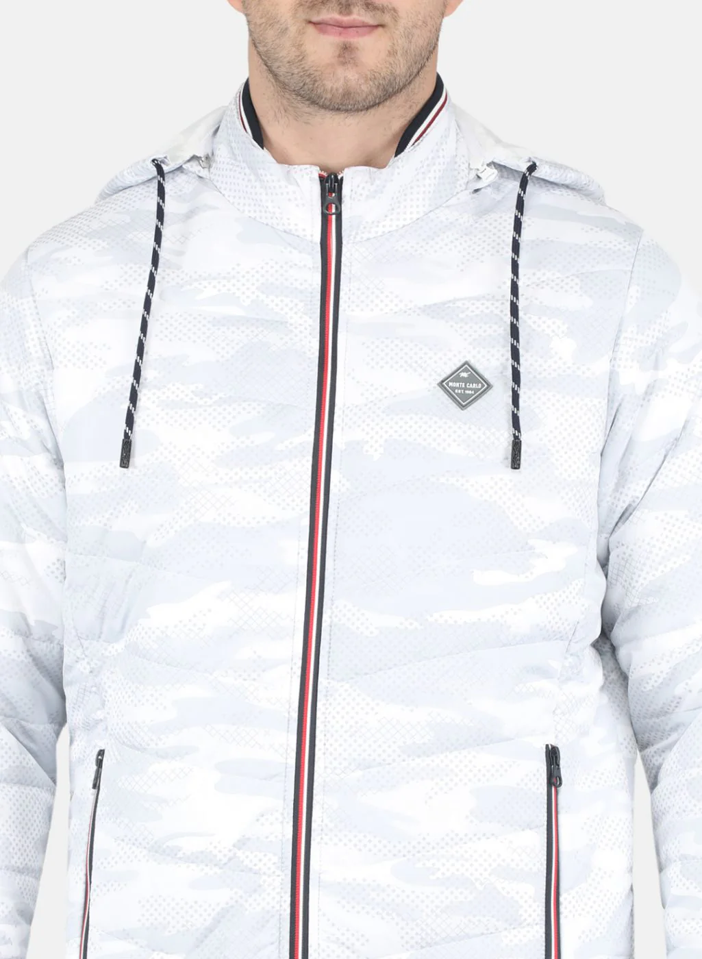 Men White Printed Jacket - Image 5