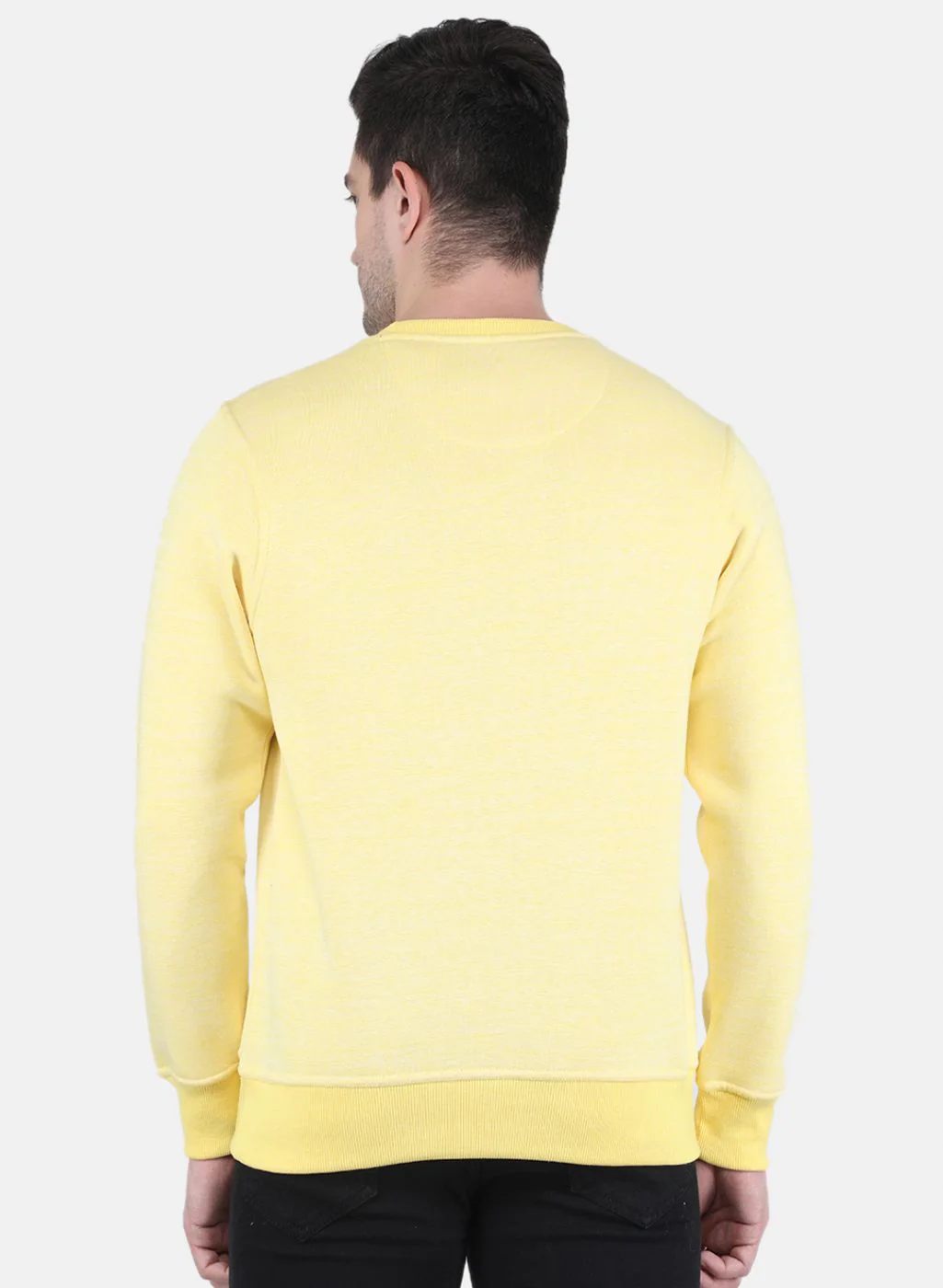 Men Yellow Jaquard Sweatshirt - Image 3