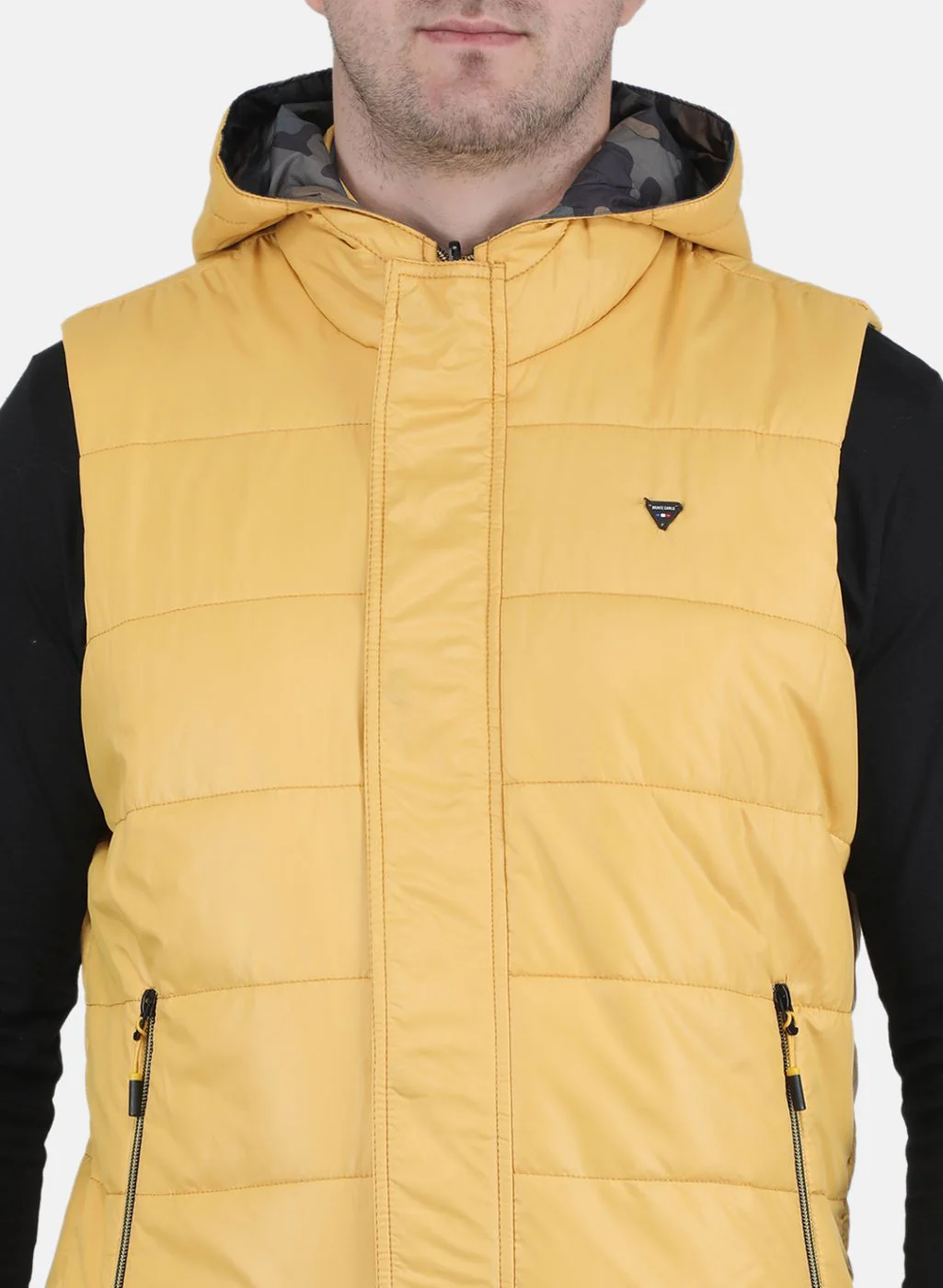 Men Yellow Solid Jacket - Image 5