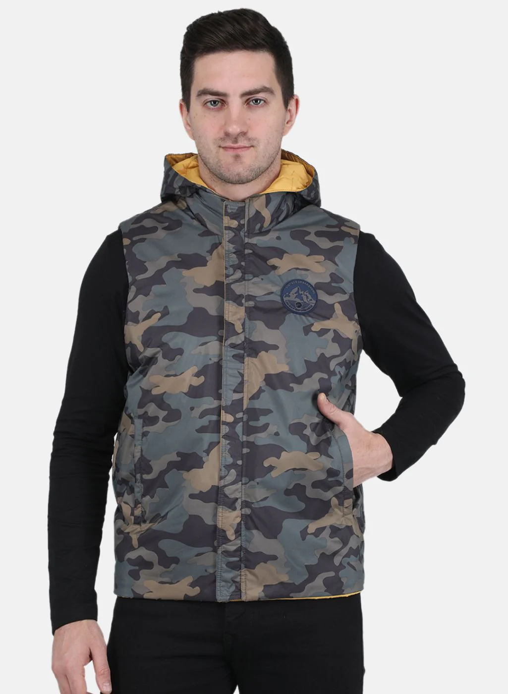 Men Yellow Solid Jacket - Image 7