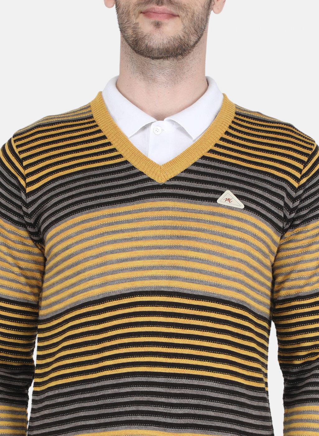Men Yellow Stripe Pullover - Image 5