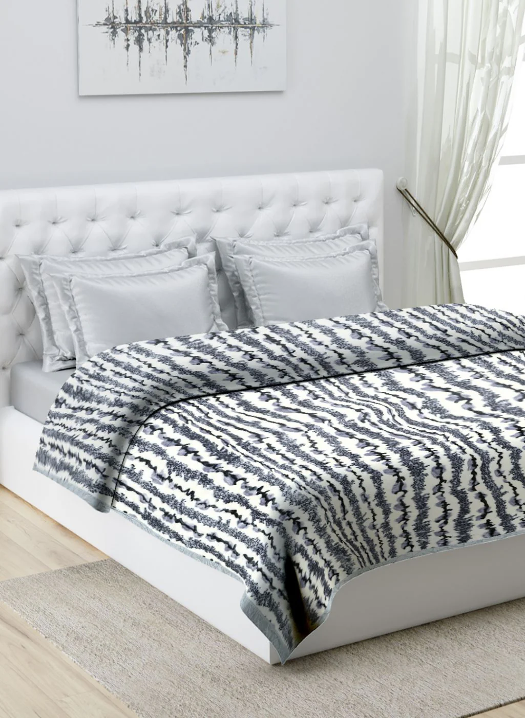 Printed Mink Double Blanket for Heavy Winter -1 Ply