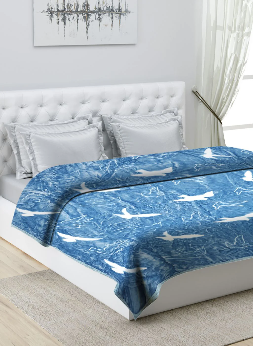 Printed Mink Double Blanket for Heavy Winter -1 Ply