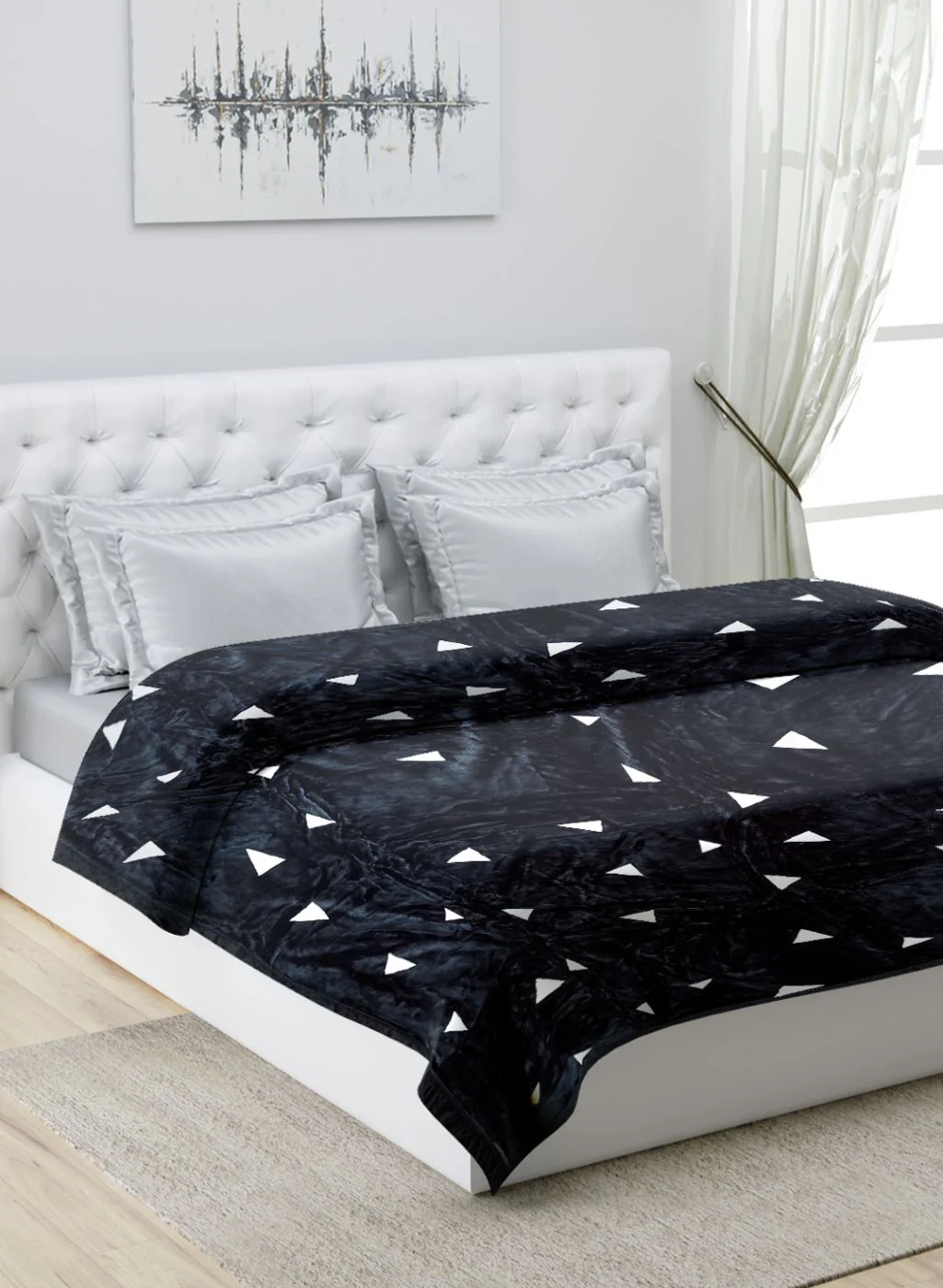 Printed Mink Double Blanket for Heavy Winter -1 Ply