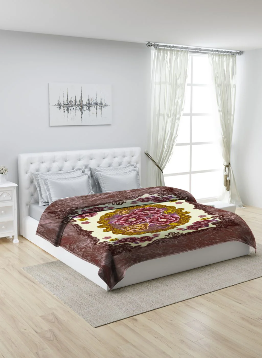 Printed Mink Double Blanket for Heavy Winter -1 Ply - Image 2