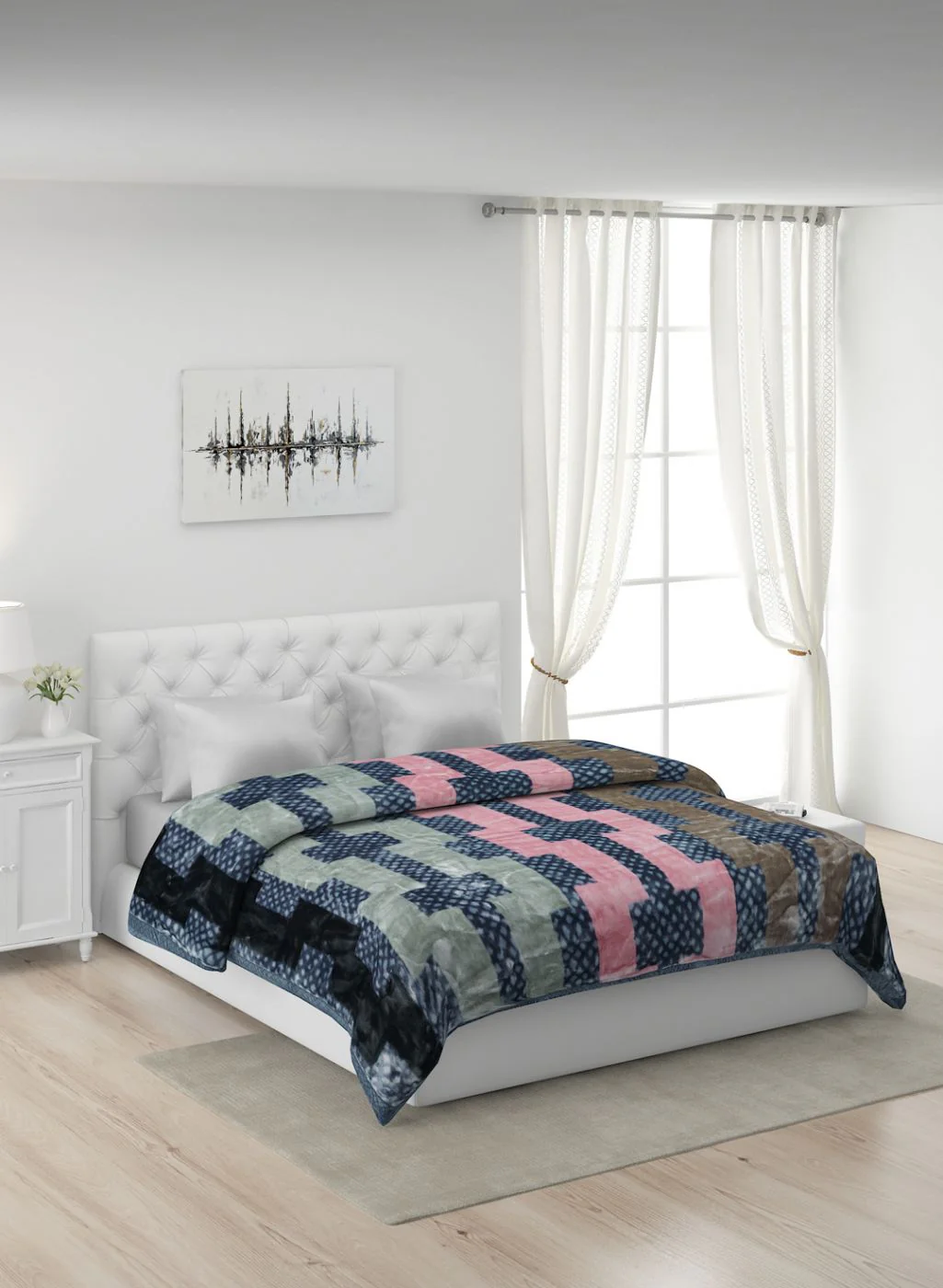 Printed Mink Double Blanket for Heavy Winter -2 Ply - Image 2
