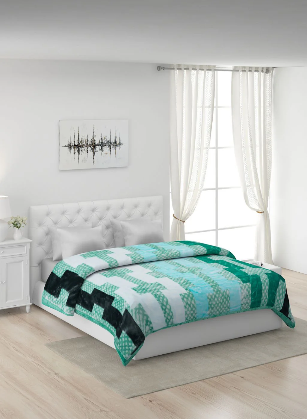 Printed Mink Double Blanket for Heavy Winter -2 Ply - Image 2