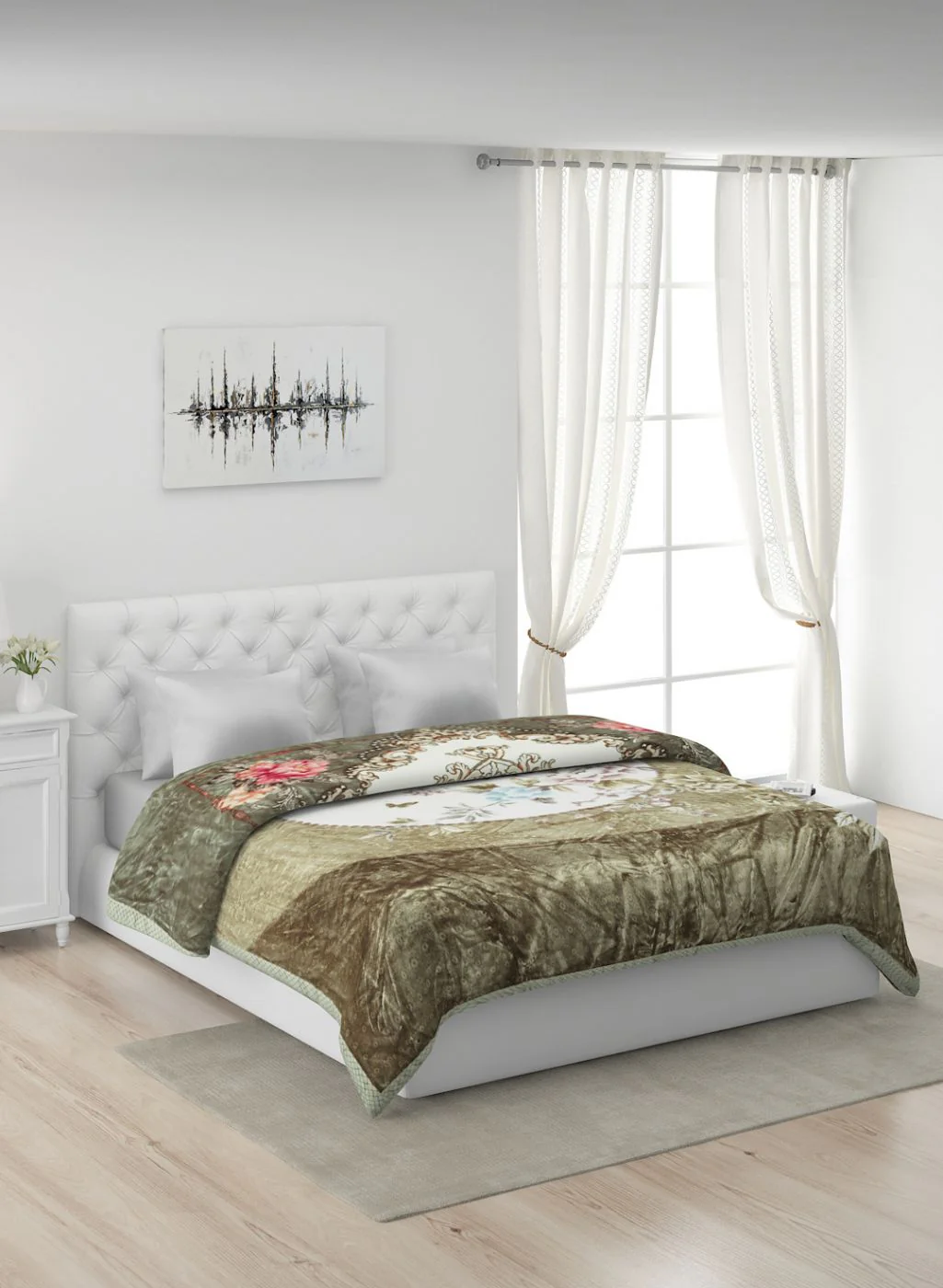 Printed Mink Double Blanket for Heavy Winter -2 Ply - Image 2
