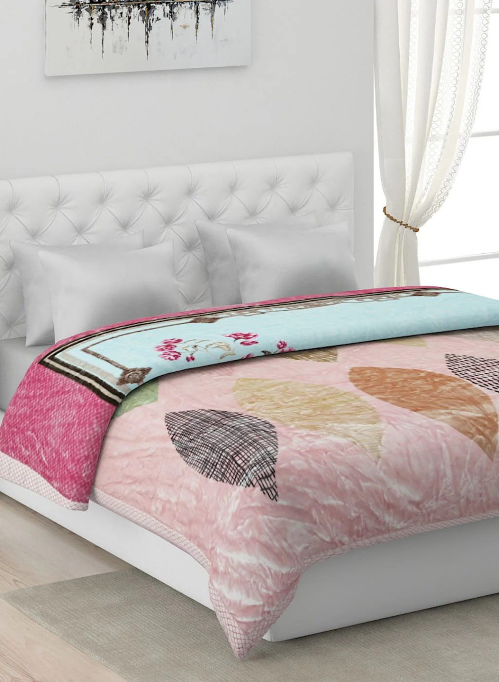 Printed Mink Double Blanket for Heavy Winter -2 Ply