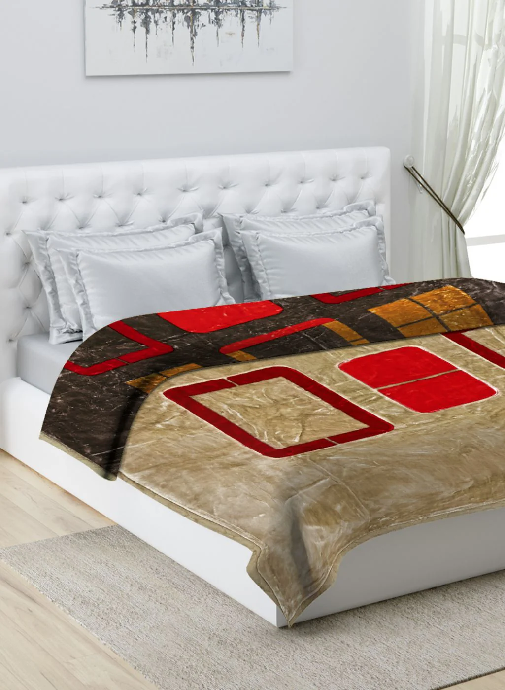 Printed Mink Double Blanket for Heavy Winter -2 Ply