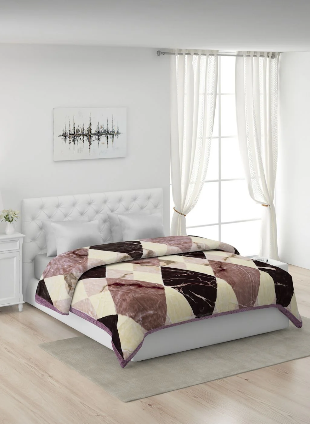 Printed Mink Double Blanket for Heavy Winter -2 Ply - Image 2
