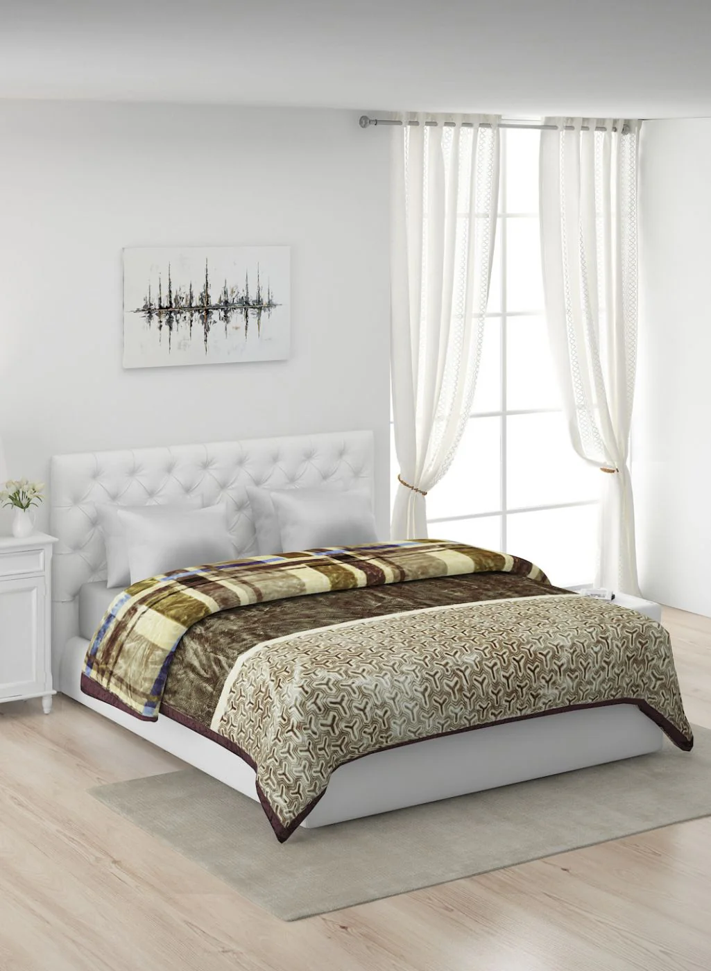 Printed Mink Double Blanket for Heavy Winter -2 Ply - Image 2