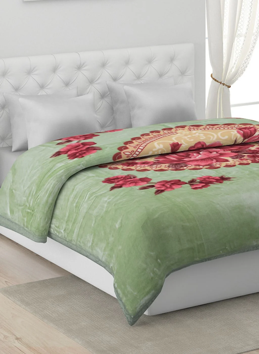 Printed Mink Double Blanket for Heavy Winter -2 Ply