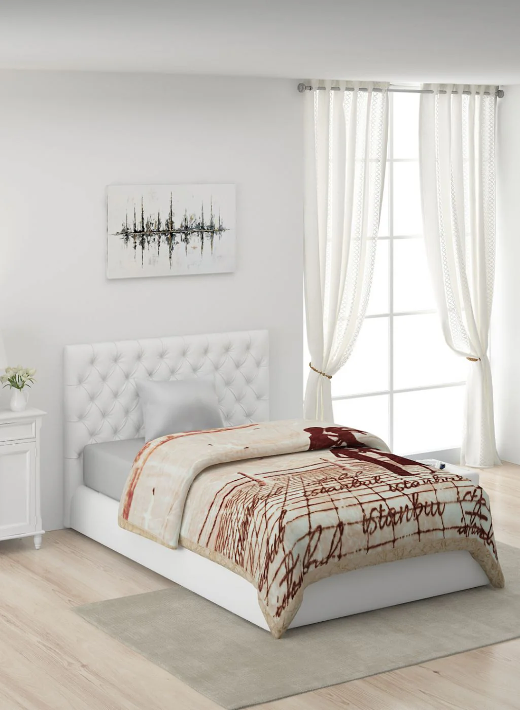 Printed Mink Single Blanket for Heavy Winter -1 Ply - Image 2