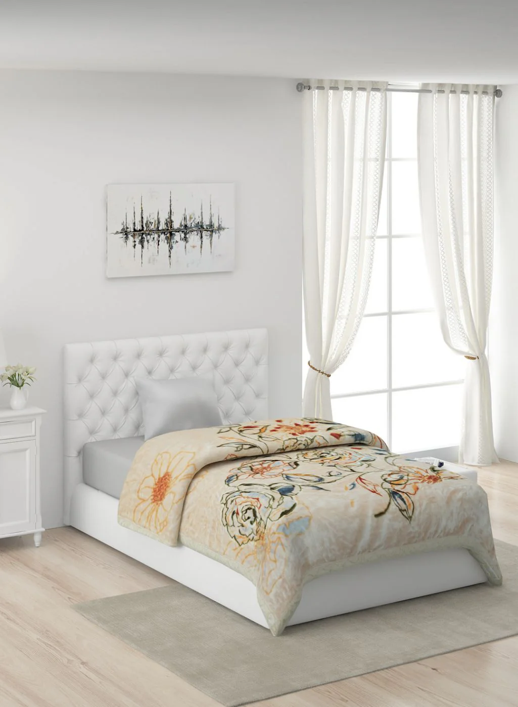 Printed Mink Single Blanket for Heavy Winter -1 Ply - Image 2