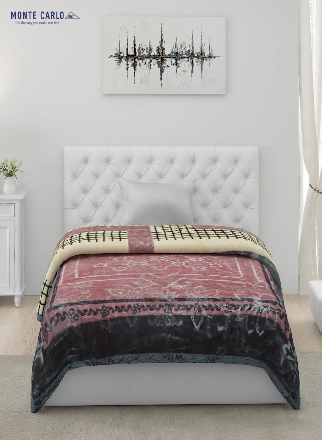 Printed Mink Single Blanket for Heavy Winter -2 Ply - Image 3