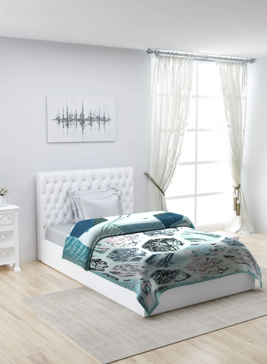 Printed Mink Single Blanket for Heavy Winter -2 Ply - Image 2