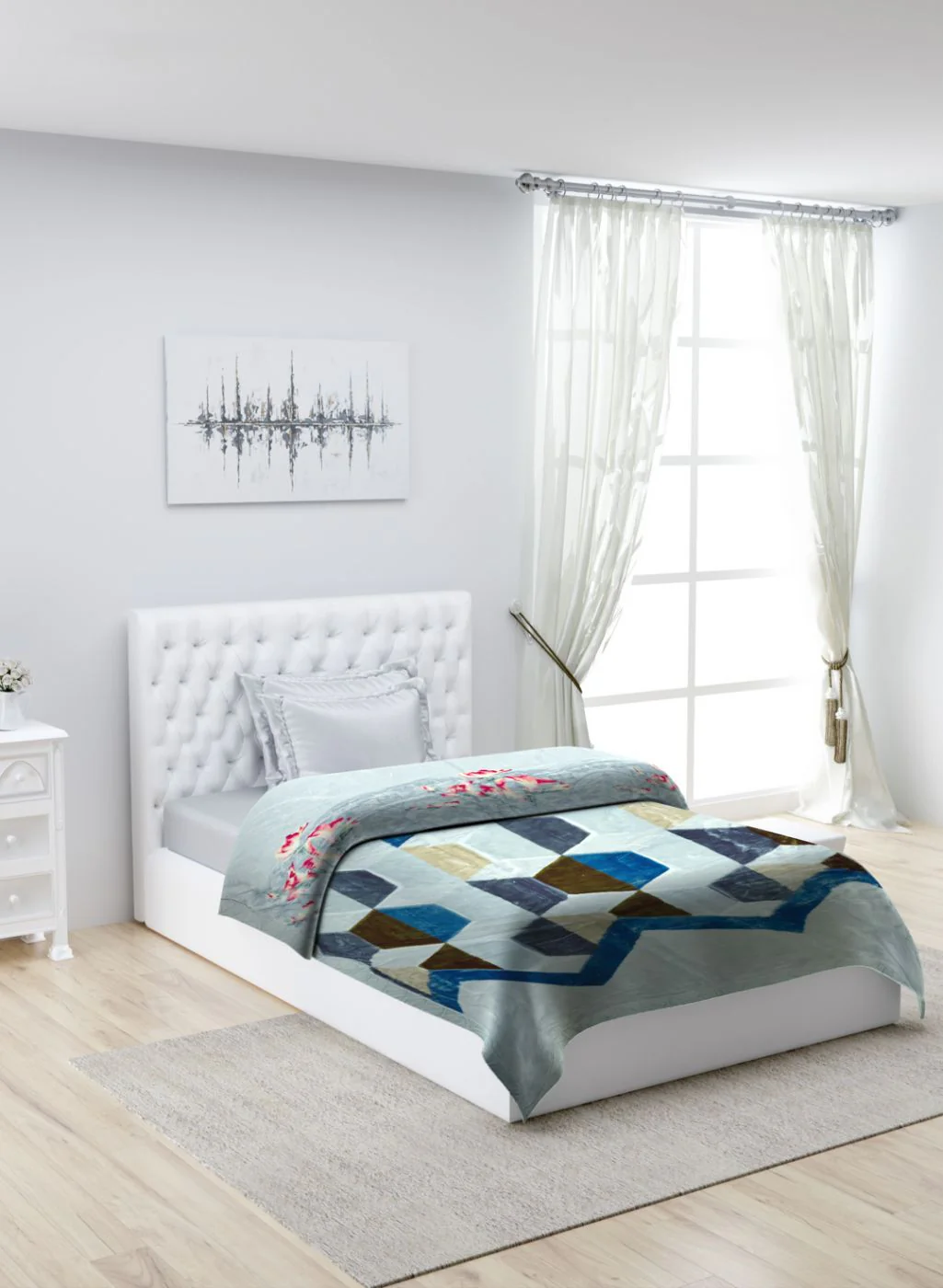 Printed Mink Single Blanket for Heavy Winter -2 Ply - Image 2