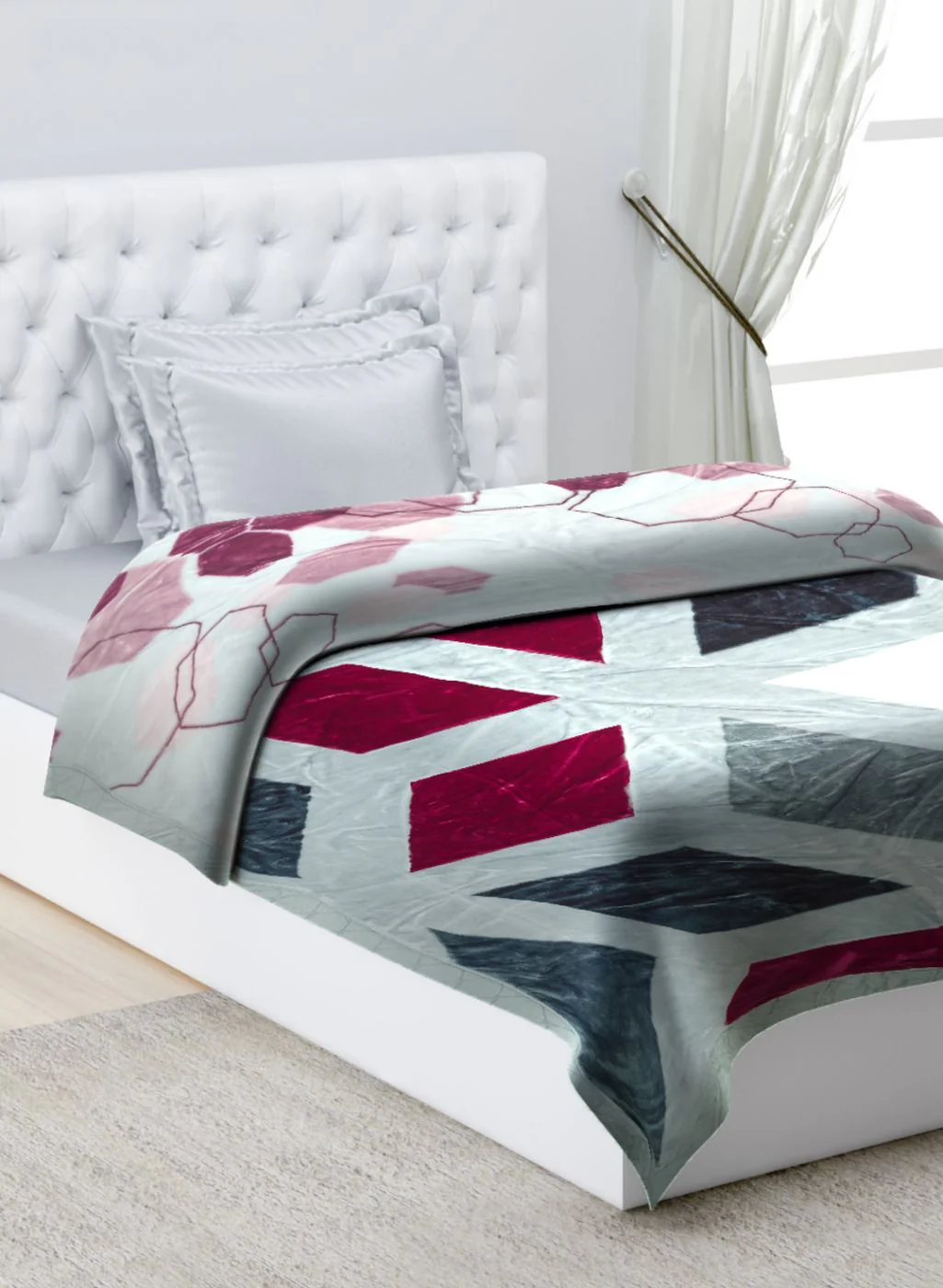 Printed Mink Single Blanket for Heavy Winter -2 Ply