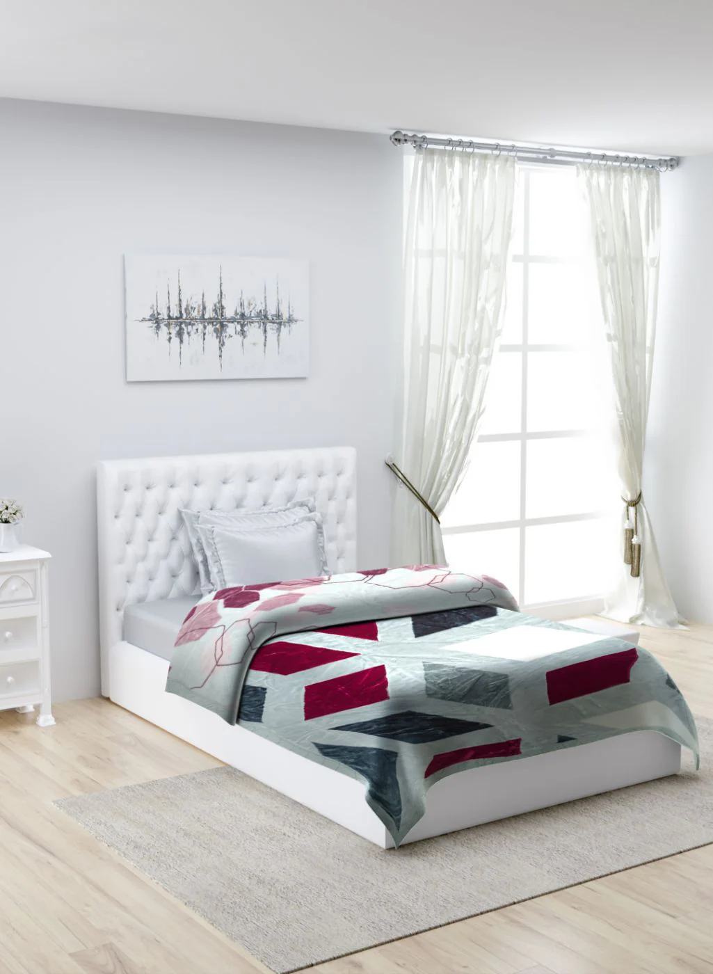 Printed Mink Single Blanket for Heavy Winter -2 Ply - Image 2