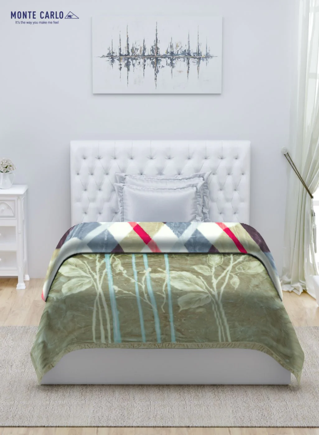Printed Mink Single Blanket for Heavy Winter -2 Ply - Image 3