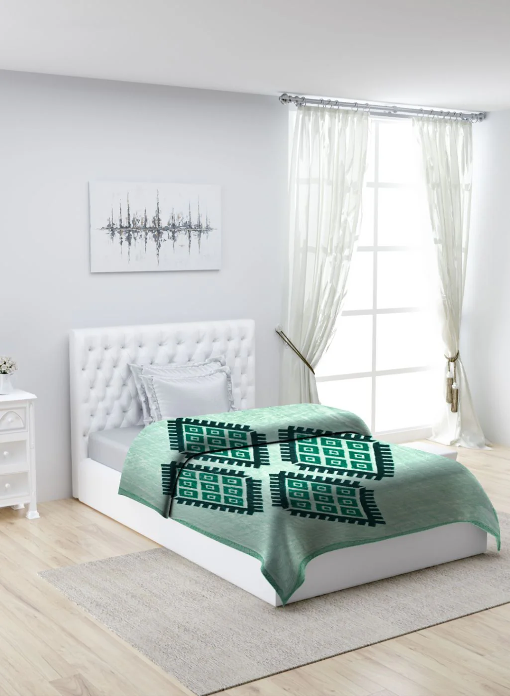 Printed Mink Single Blanket for Mild Winter - 2 Ply - Image 2