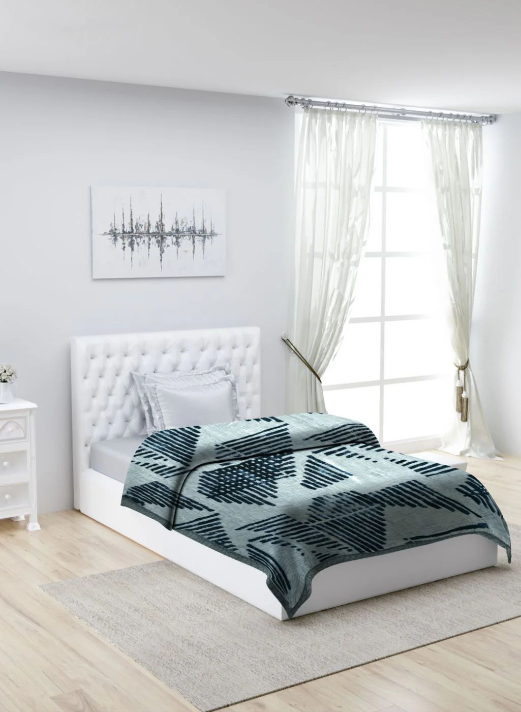 Printed Mink Single Blanket for Mild Winter - 2 Ply - Image 2