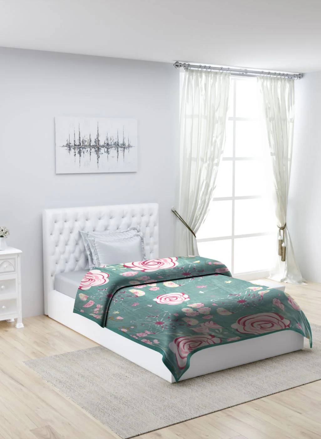 Printed Mink Single Blanket for Mild Winter - 2 Ply - Image 2