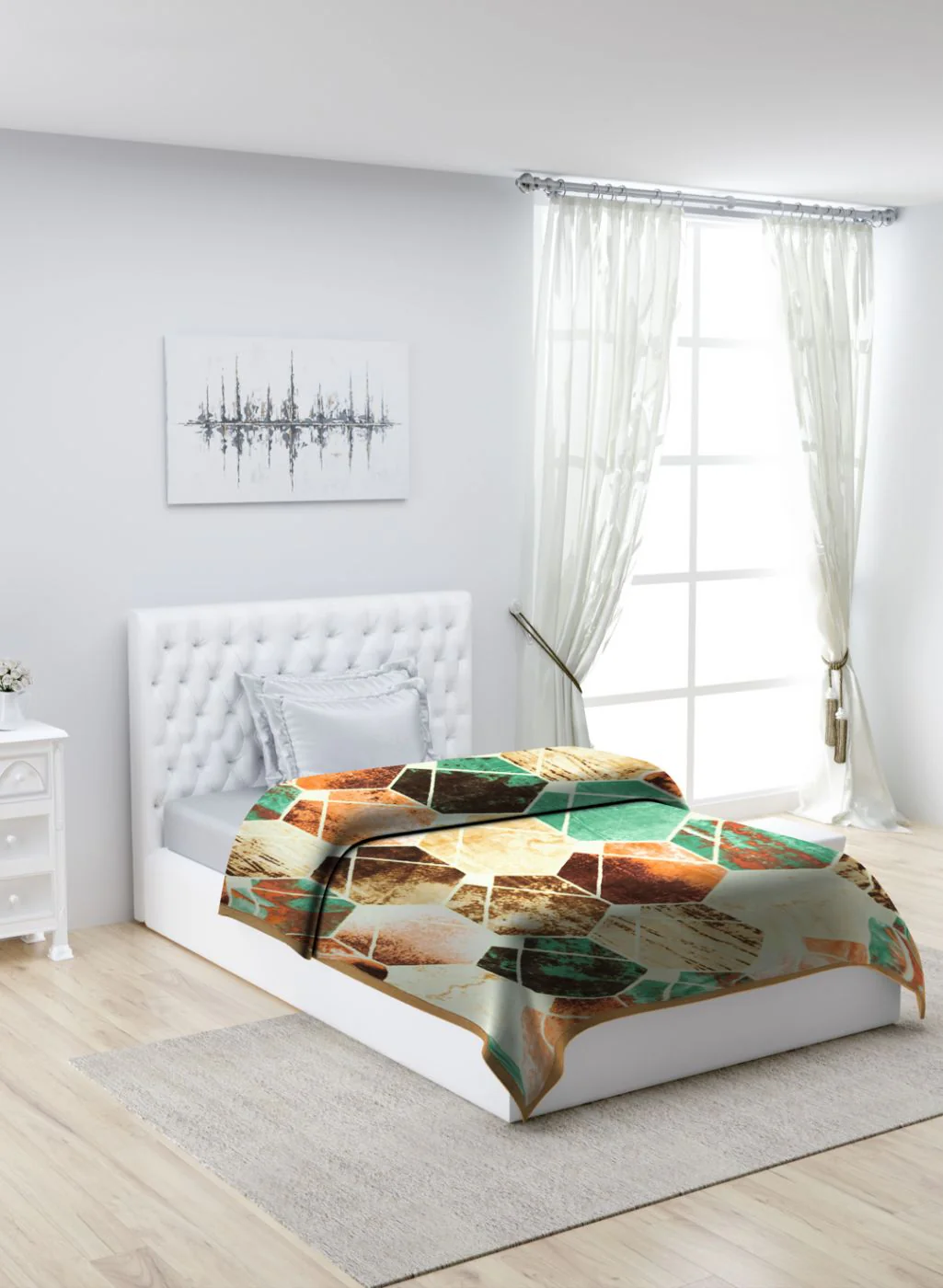 Printed Mink Single Blanket for Mild Winter - 2 Ply - Image 2