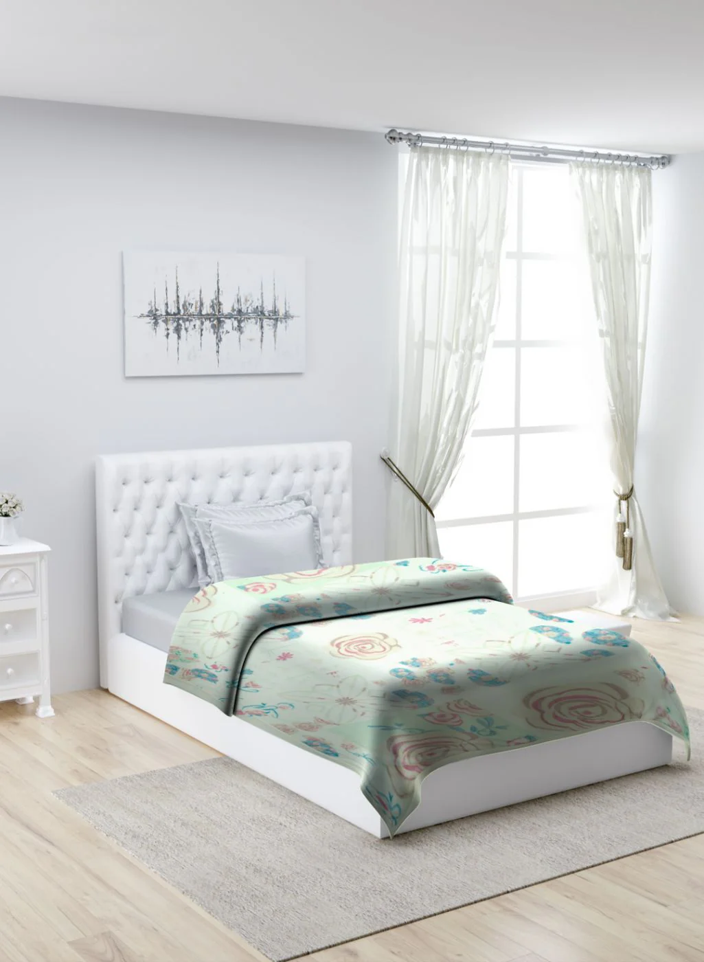 Printed Mink Single Blanket for Mild Winter - 2 Ply - Image 2