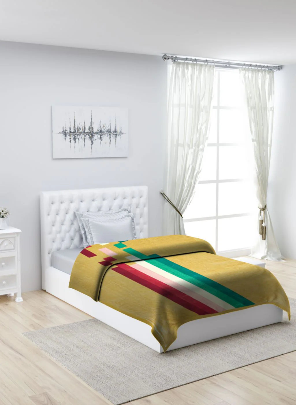 Printed Mink Single Blanket for Mild Winter - 2 Ply - Image 2