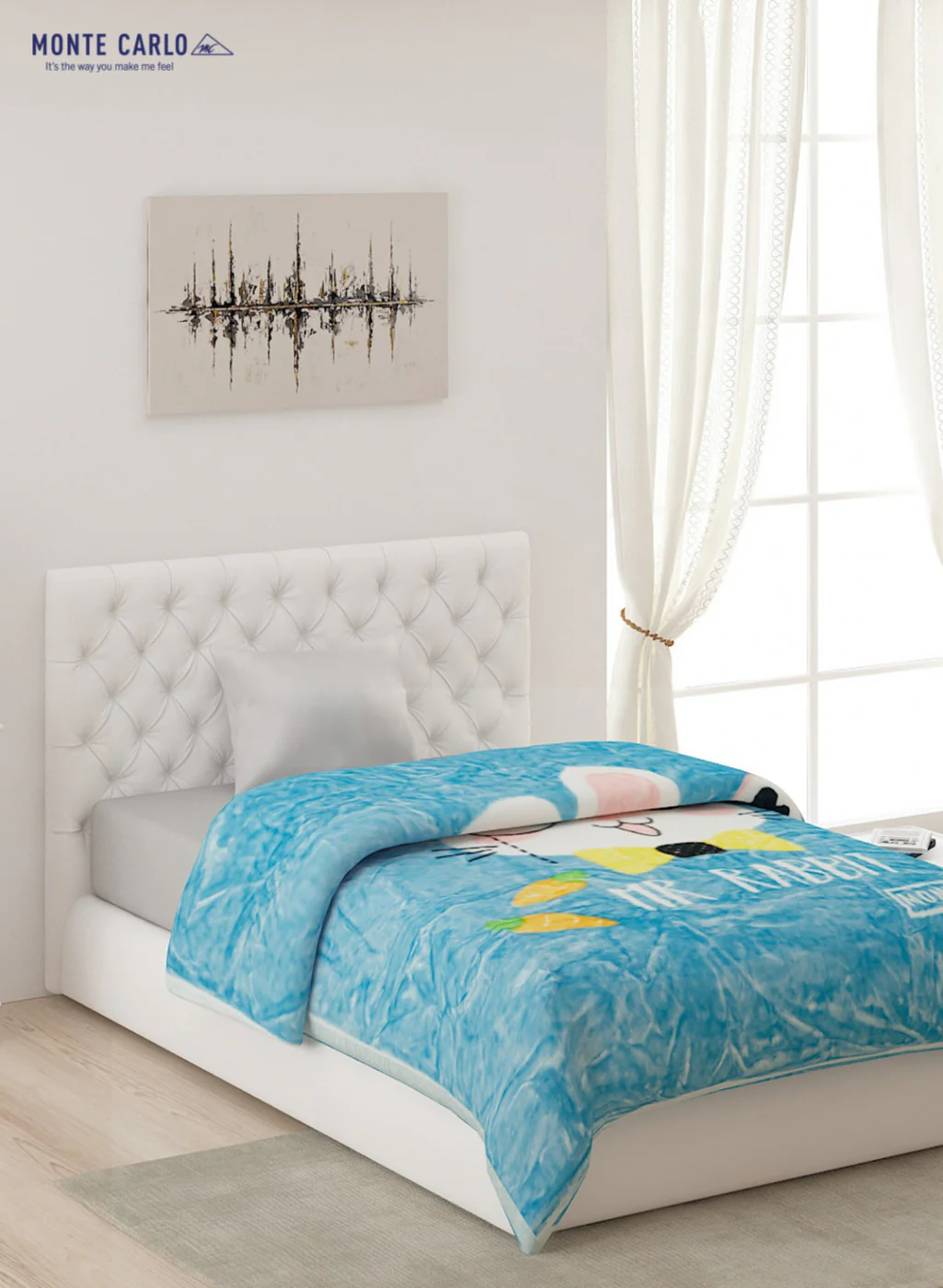 Single Bed Multicolor Mink Blanket - 2 Ply