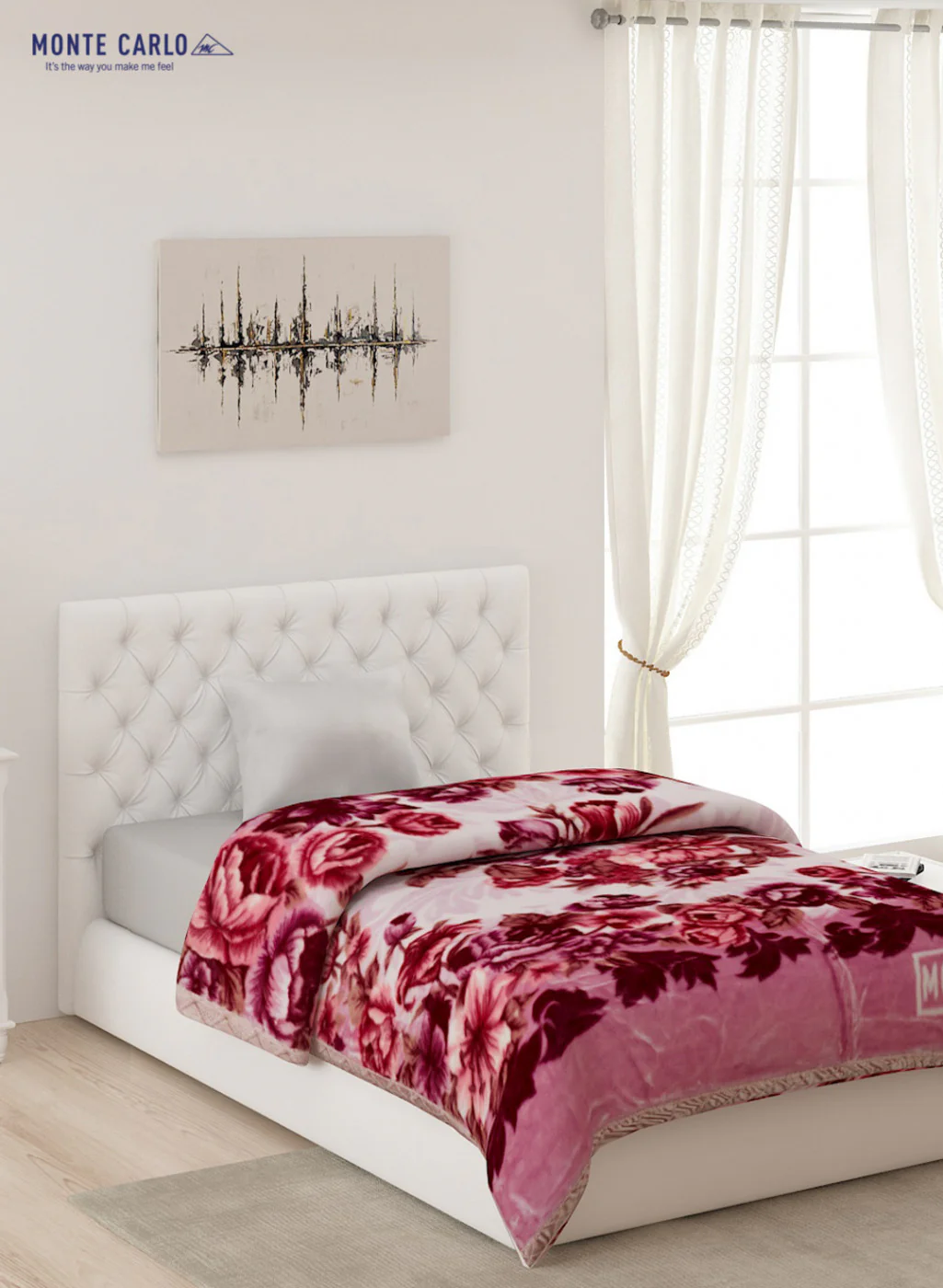 Single Bed Multicolor Mink Blanket - 2 Ply