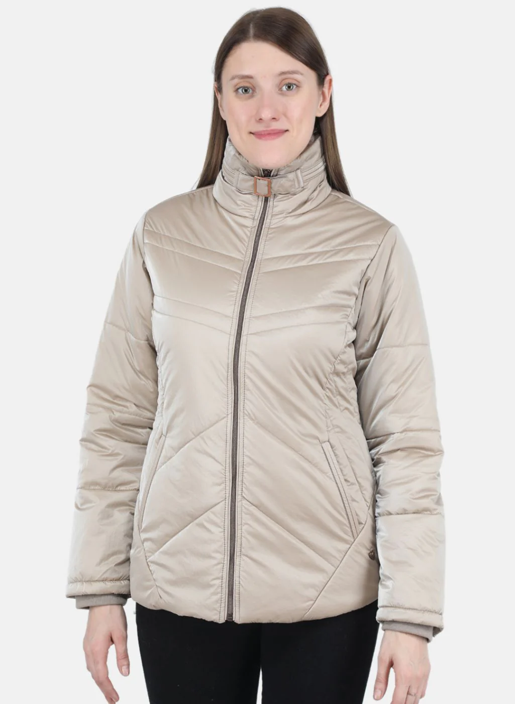 Women Beige Printed Jacket